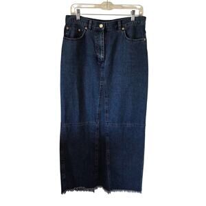 Ralph Lauren Lauren Jeans Co Denim Maxi Jean Skirt Size 10 Blue